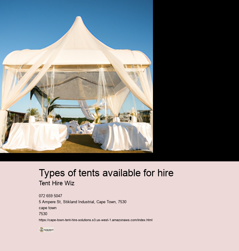 Types of tents available for hire